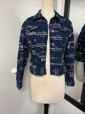VINTAGE JOHNNY BLAZE FLAME GLITTER SPELL OUT JACKET SZ LARGE